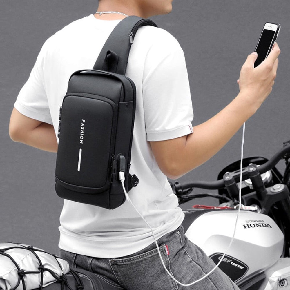 cross body antitheft shoulder bag with lock – extra se | dropsona - neutral - front view