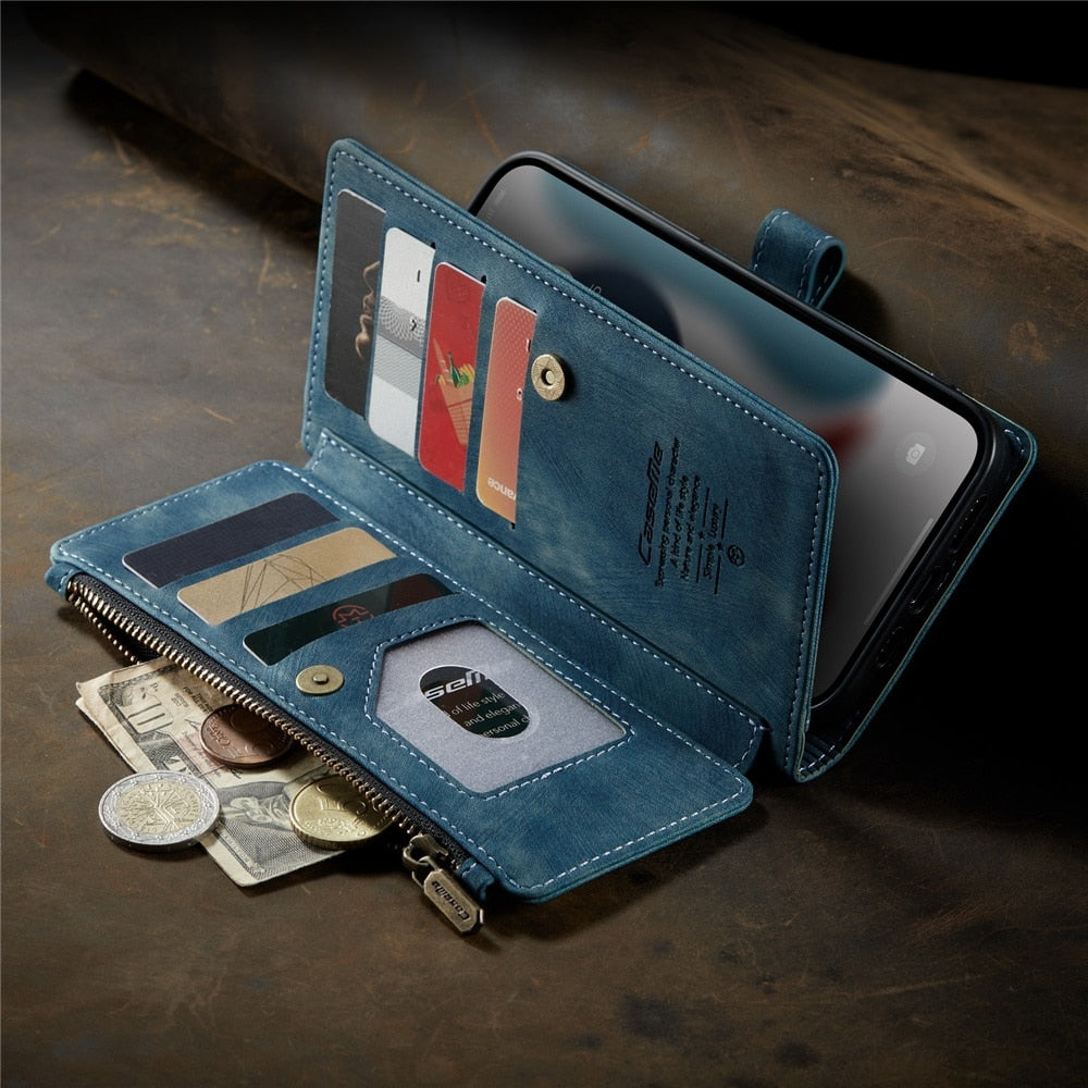 premium wallet case for iphone x to 14 | dropsona - neutral - size reference