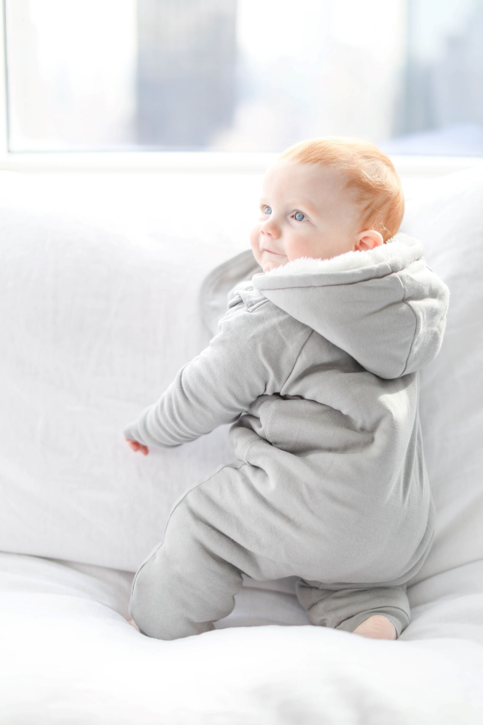 smart cuddly jumpsuit + bib - gray – super soft and co | dropsona - neutral - size reference