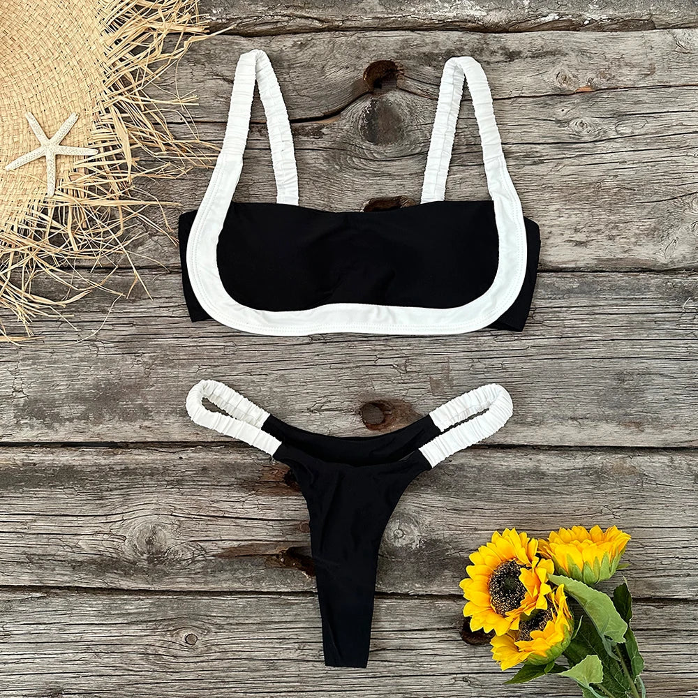 taina bandage thong two piece swimsuit – introducing t | dropsona - neutral - material texture