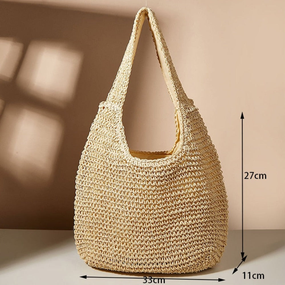 summer shoulder straw tote – make your even mor | dropsona - neutral - packaging