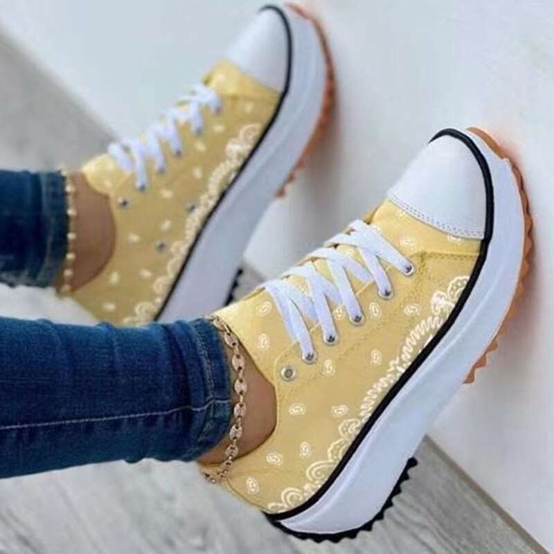 2022 pattern canvas women sneakers casual sport shoes | dropsona - neutral - everyday use