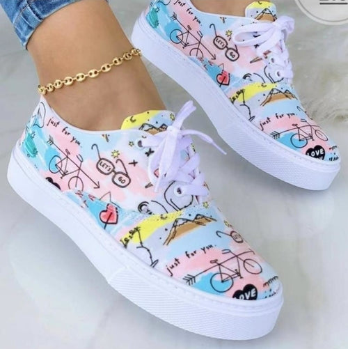 2022 fashion graffiti women sneakers trainers shoes | dropsona - neutral - size reference
