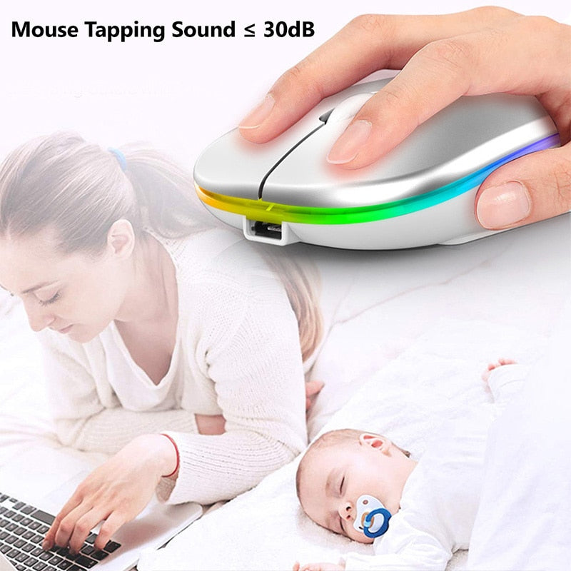rgb wireless bluetooth mouse – this rechargeable w | dropsona - neutral - material texture
