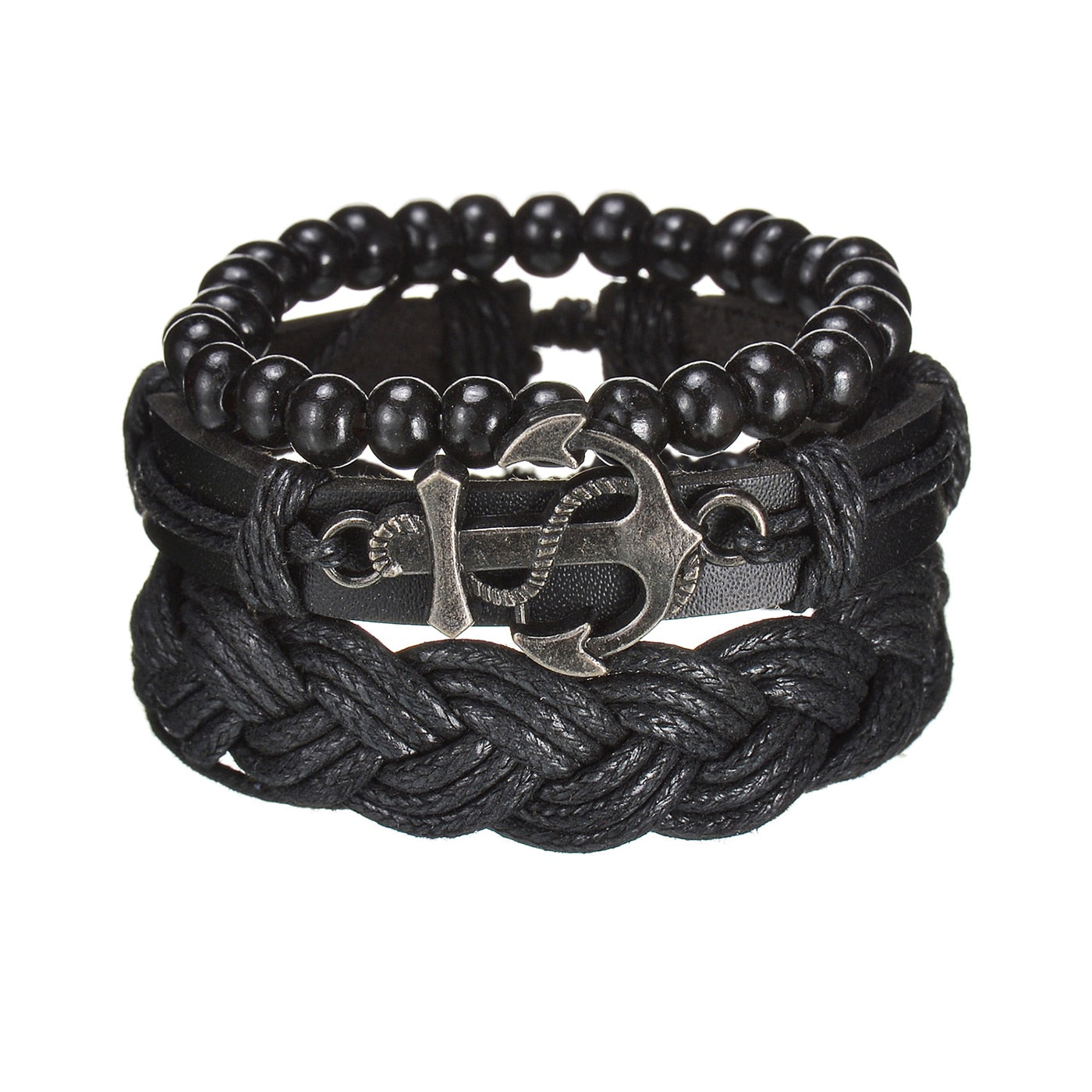 mens modern multilayered bracelet – this mod looking b | dropsona - neutral - front view