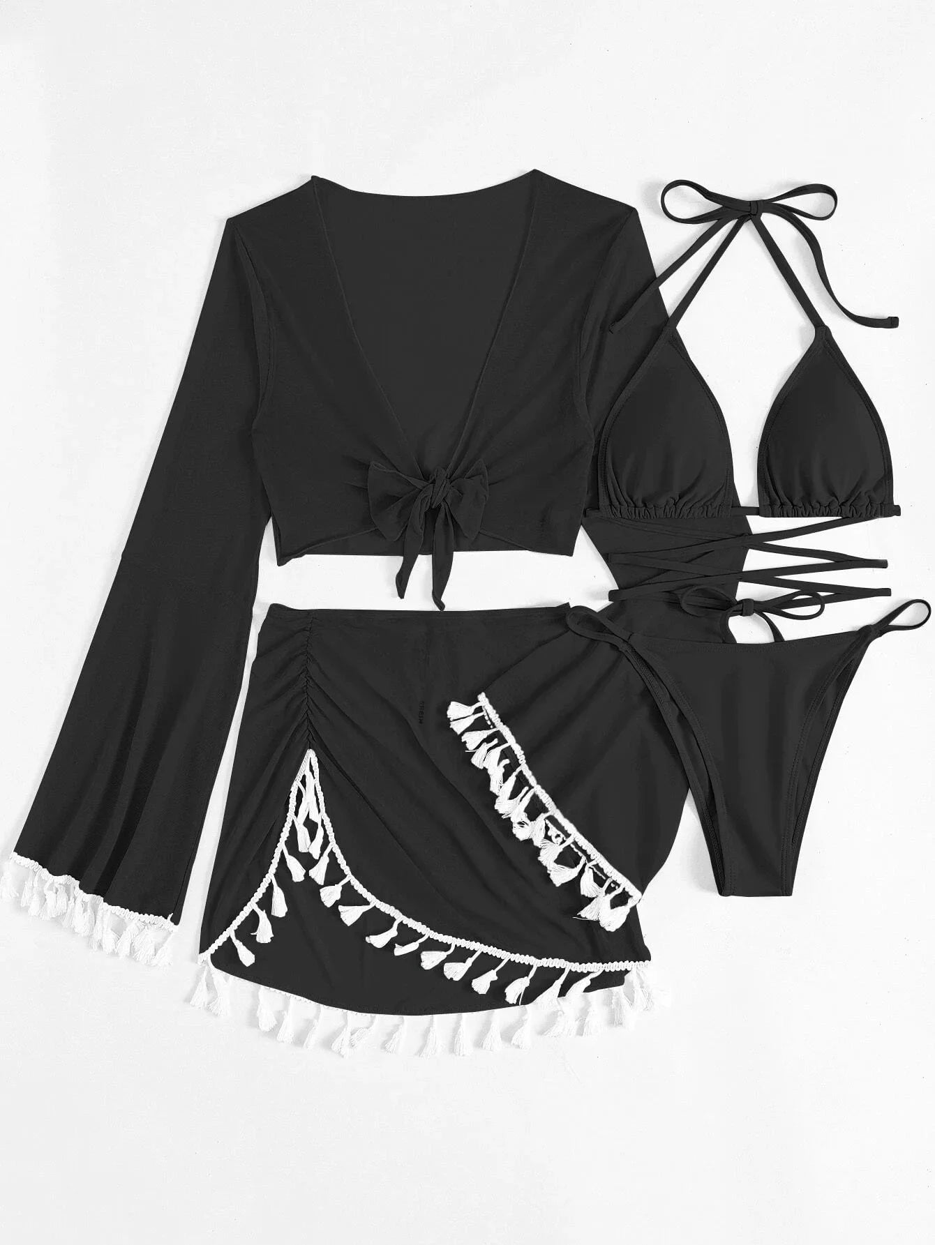tibella 4 piece swimsuit set – experience the ultimate | dropsona - neutral - close-up detail