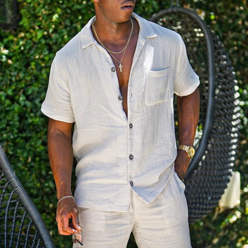 comfortable cool men beach shorts set – introducing se | dropsona - neutral - everyday use