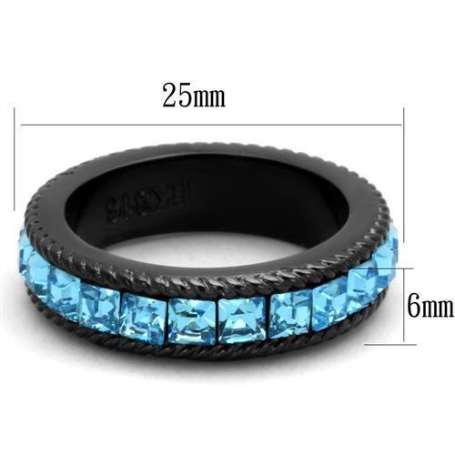 tk1867 - ip black(ion plating) stainless steel ring wi | dropsona - neutral - front view