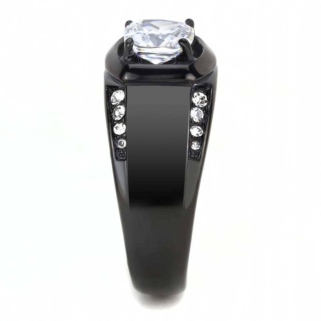 tk3467 - ip black(ion plating) stainless steel ring wi | dropsona - neutral - material texture
