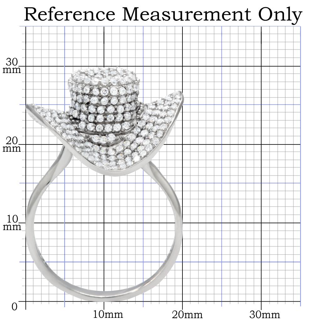 ts015 - rhodium 925 sterling silver ring with aaa grad | dropsona - neutral - front view