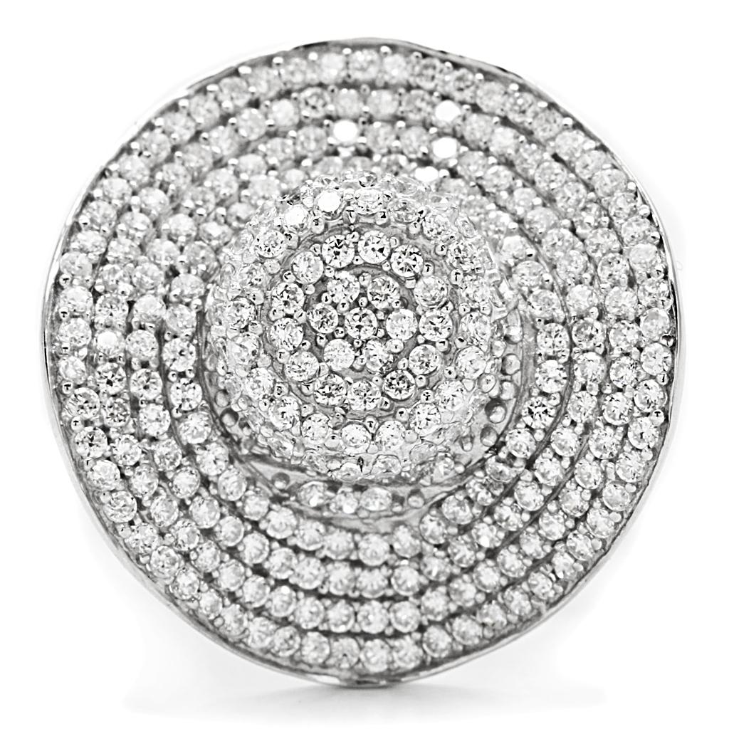 ts015 - rhodium 925 sterling silver ring with aaa grad | dropsona - neutral - close-up detail
