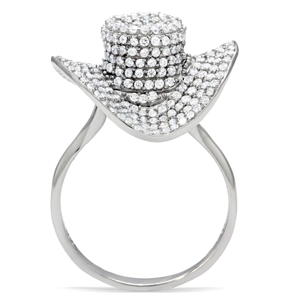 ts015 - rhodium 925 sterling silver ring with aaa grad | dropsona - neutral - material texture