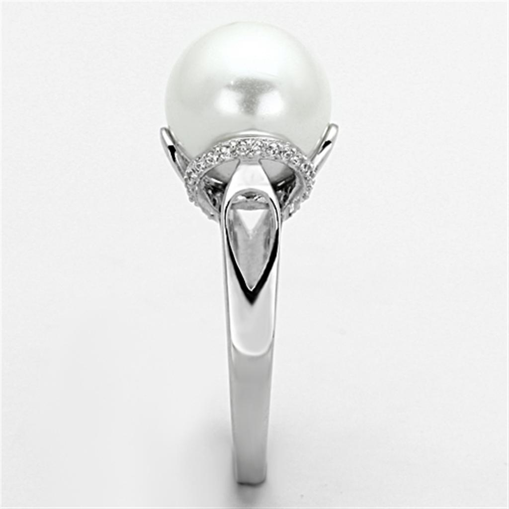 ts154 - rhodium 925 sterling silver ring with syntheti | dropsona - neutral - material texture