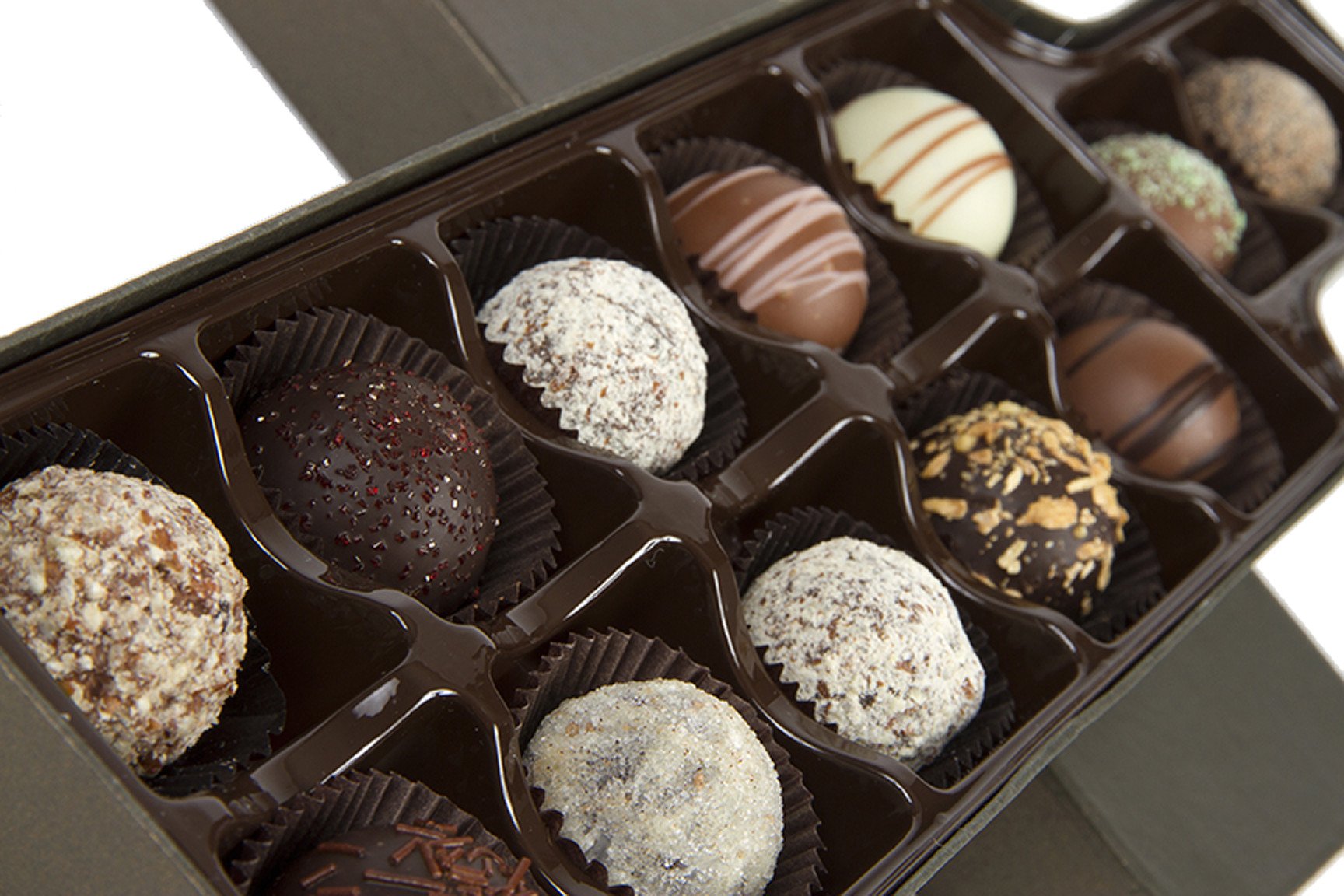 gourmet chocolate truffle gift box – 12 handcrafted tr | dropsona - neutral - front view
