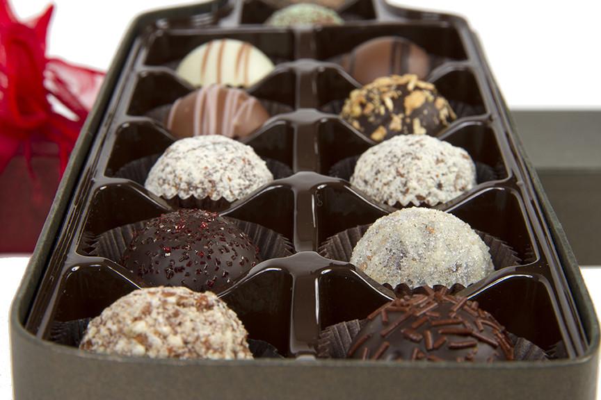 gourmet chocolate truffle gift box – 12 handcrafted tr | dropsona - neutral - packaging