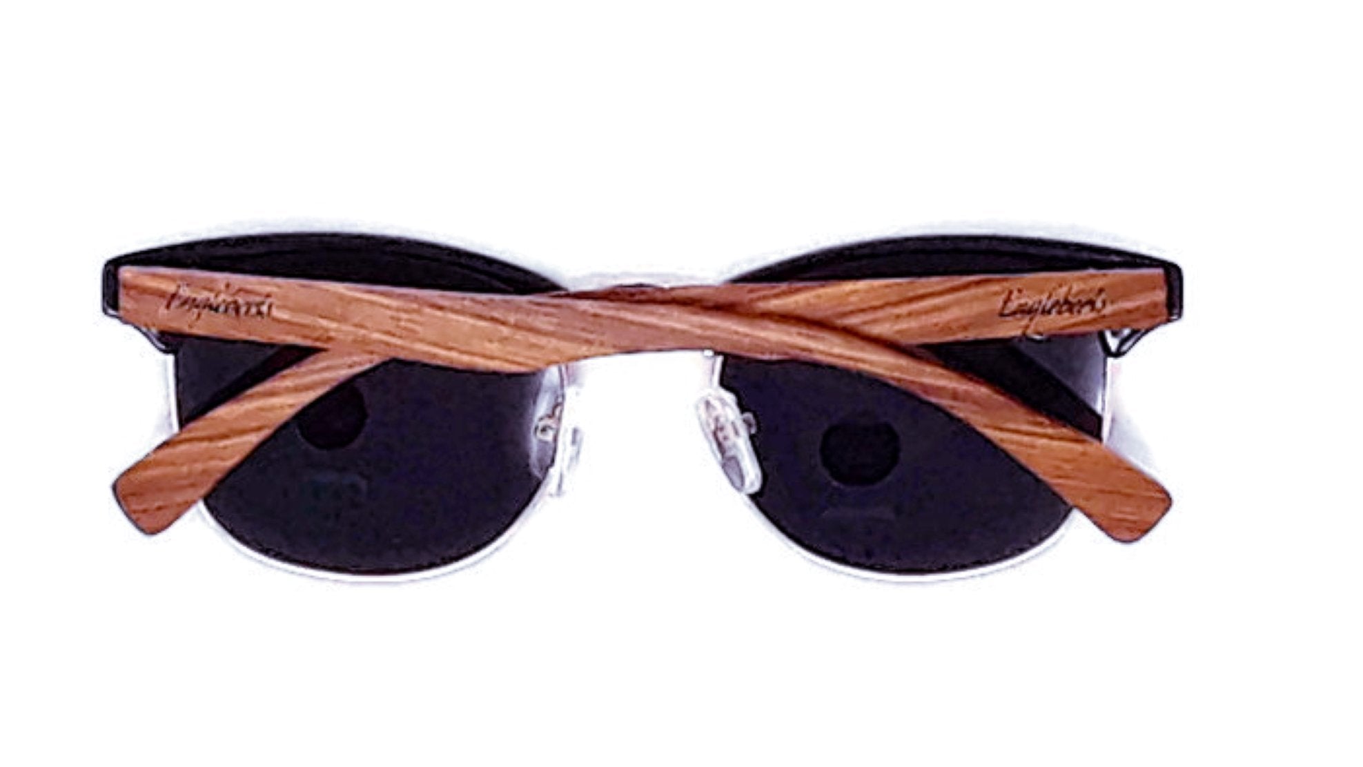 real walnut wood club style sunglasses with bamboo cas | dropsona - neutral - size reference