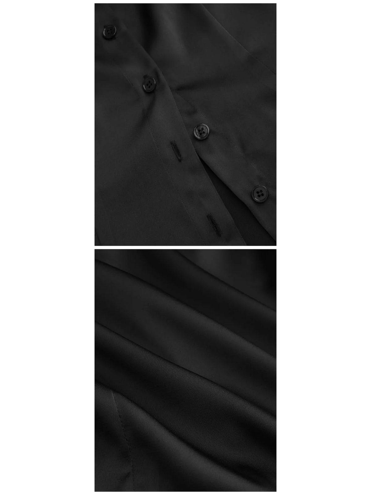 satin short sleeve button-down shirt | dropsona - neutral - material texture
