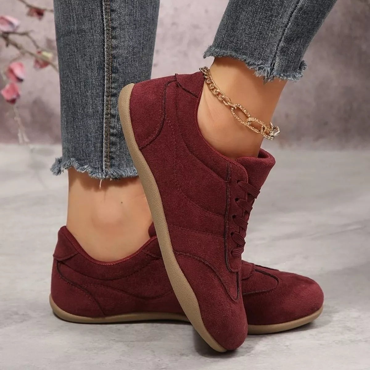 round toe lace up sneakers – classy ballet flats | dropsona - neutral - size reference