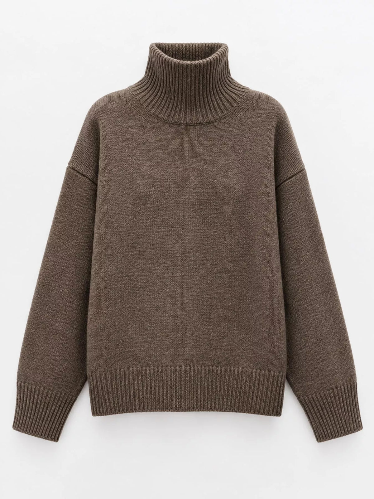 oversized turtleneck wool sweater | dropsona - neutral - usage example