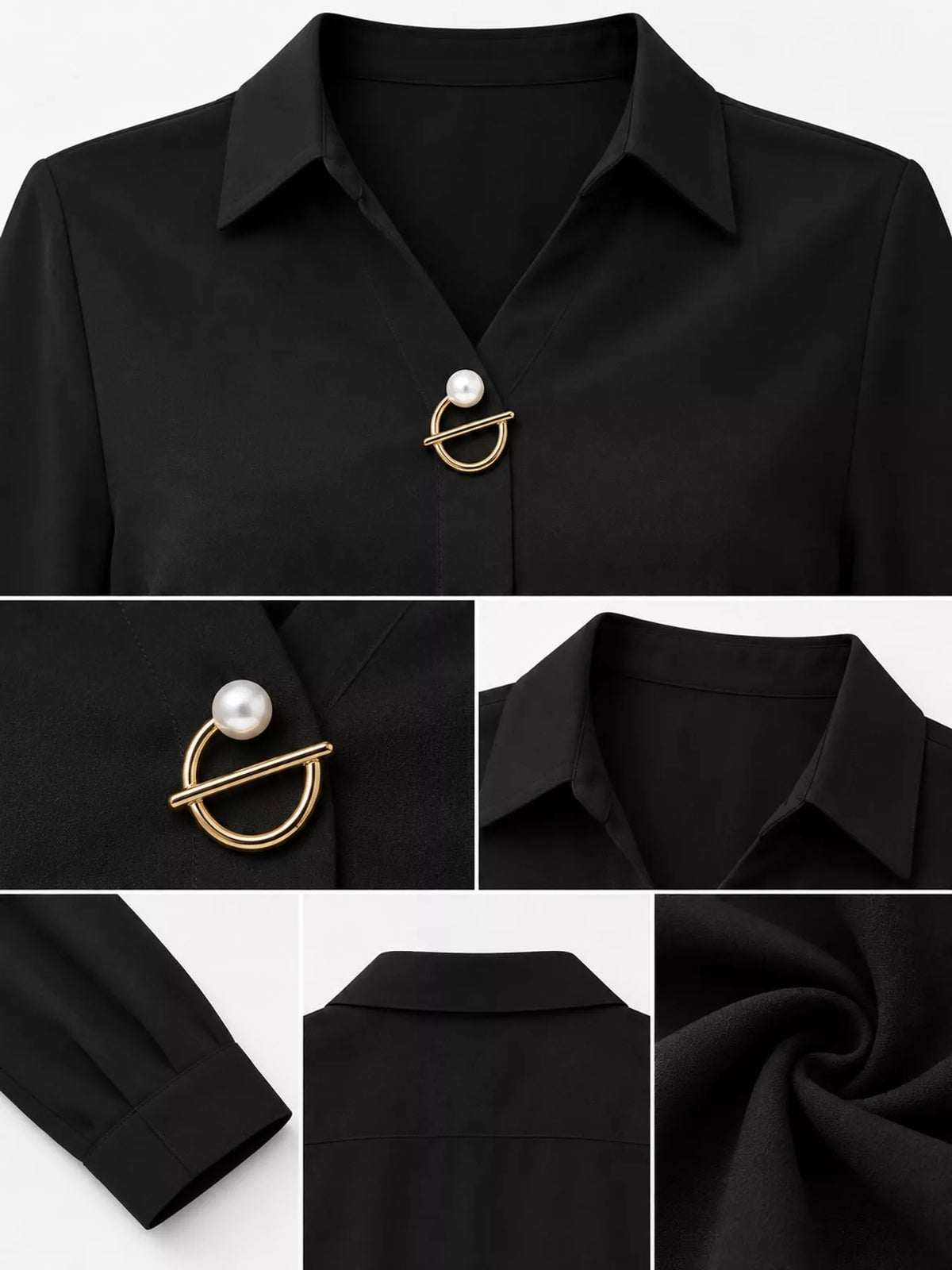 long sleeve satin blouse | dropsona - neutral - size reference