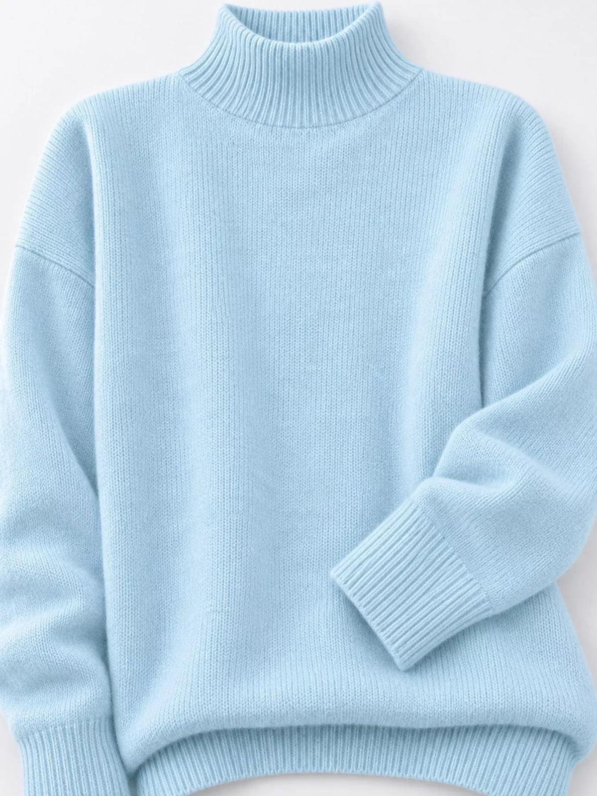 turtleneck dropped shoulder sweater | dropsona - neutral - size reference
