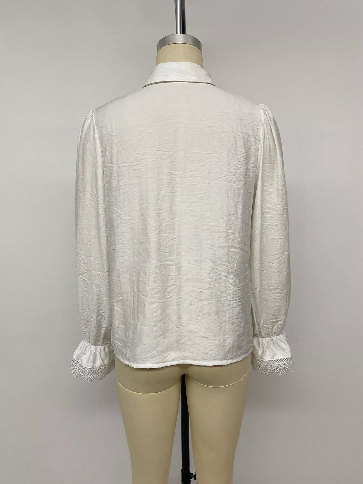 lace-trimmed button-down shirt – buttoned,lace detail | dropsona - neutral - usage example