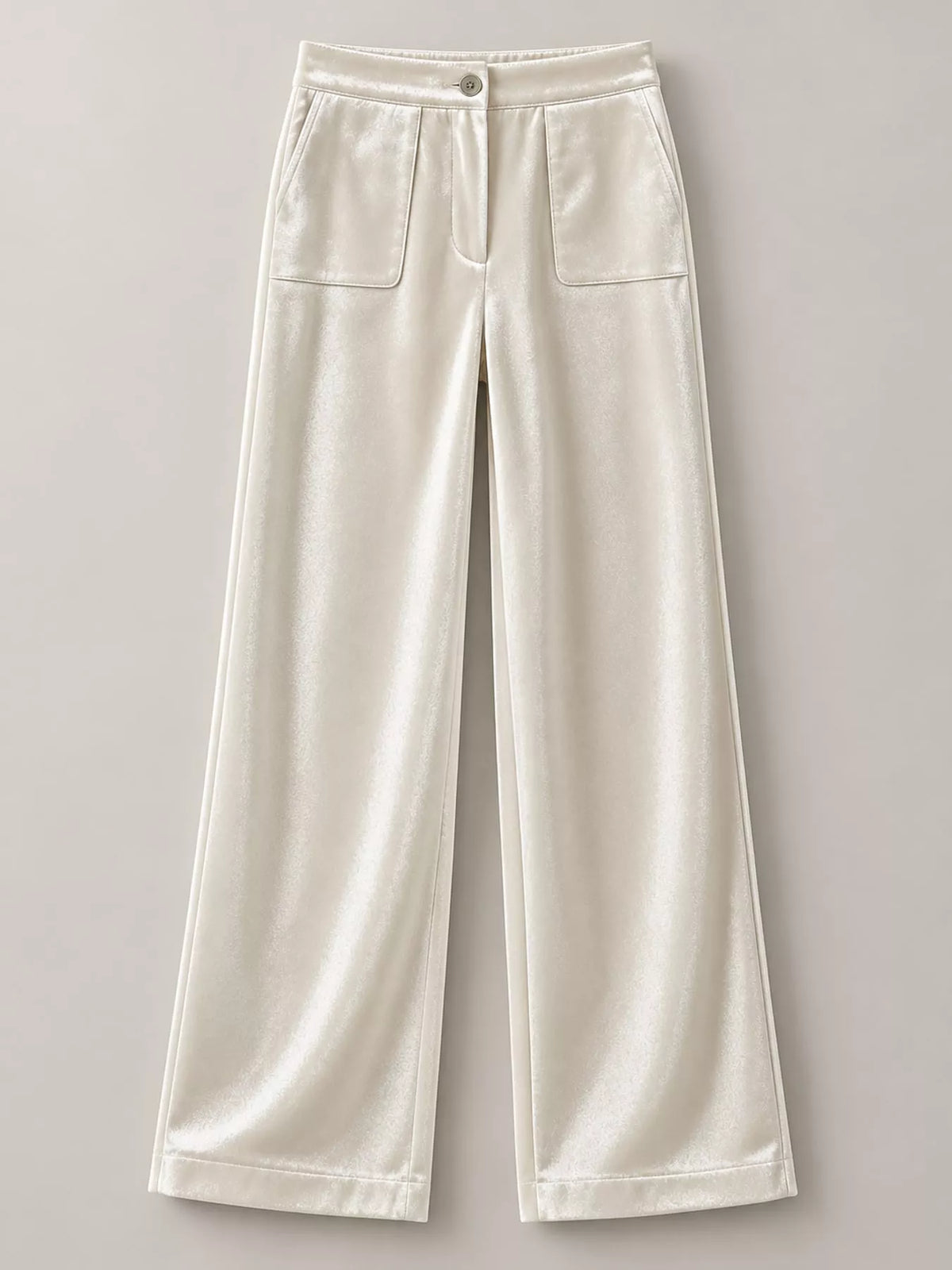 full size high-waisted wide-leg velvet pants with | dropsona - neutral - material texture