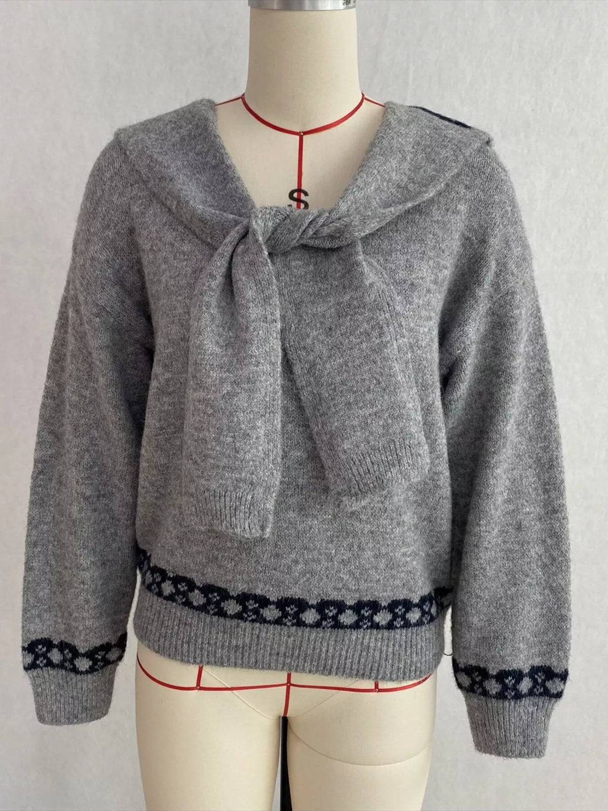 scarf detail dropped shoulder sweater – basic style | dropsona - neutral - packaging