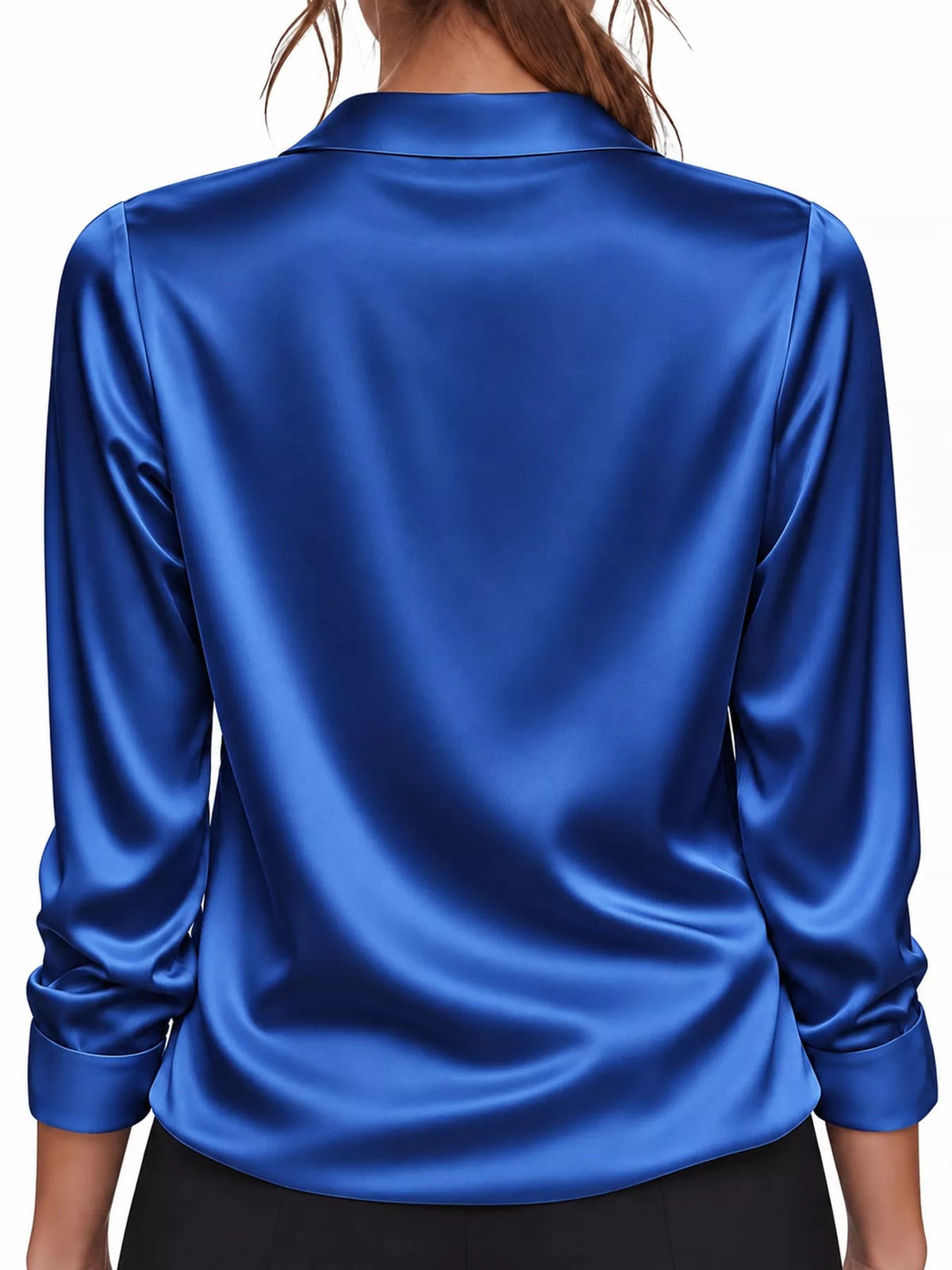 full size satin long sleeve blouse plus | dropsona - neutral - material texture