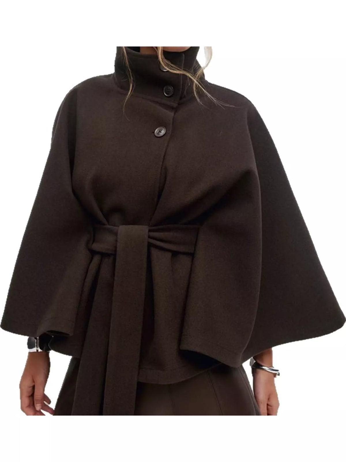 belt button detail outerwear | dropsona polyester 95% - neutral - packaging