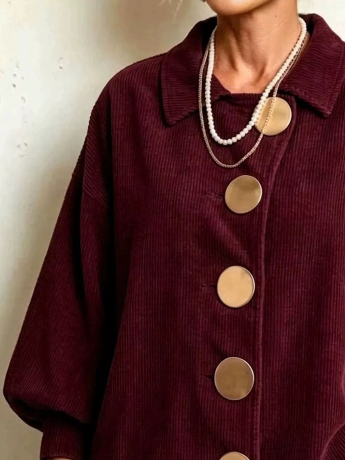 full size corduroy button-down jacket plus | dropsona - neutral - usage example