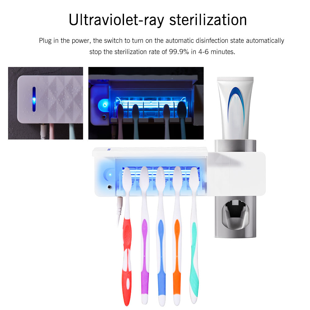 anti-bacteria uv automatic toothbrush sterilizer – 3-i | dropsona - neutral - front view