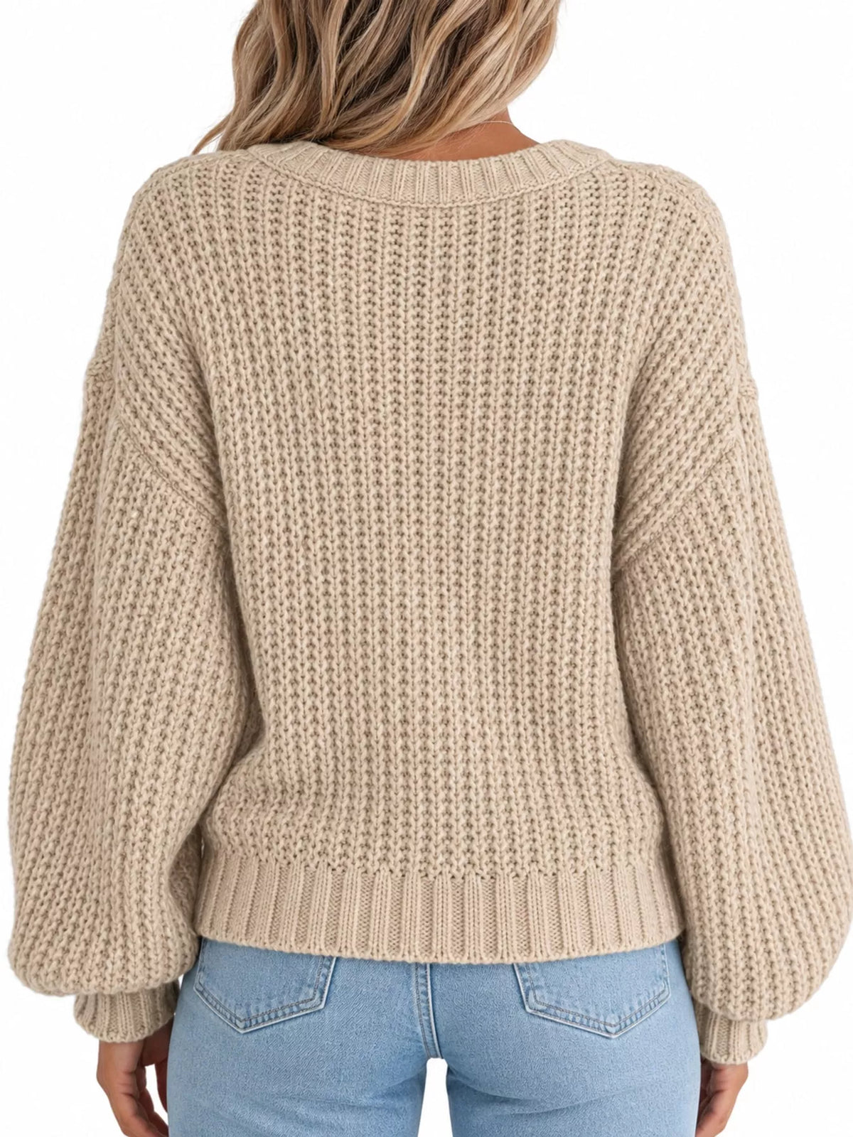 full size chunky knit button-down cardigan plus | dropsona - neutral - close-up detail