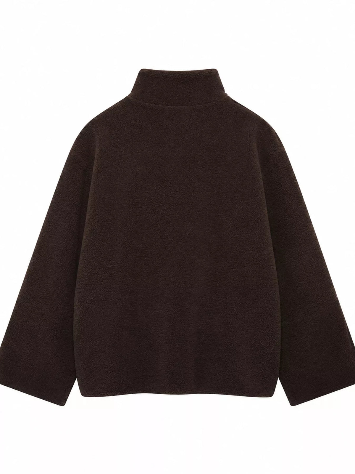 sherpa zip-up outerwear | dropsona - neutral - front view