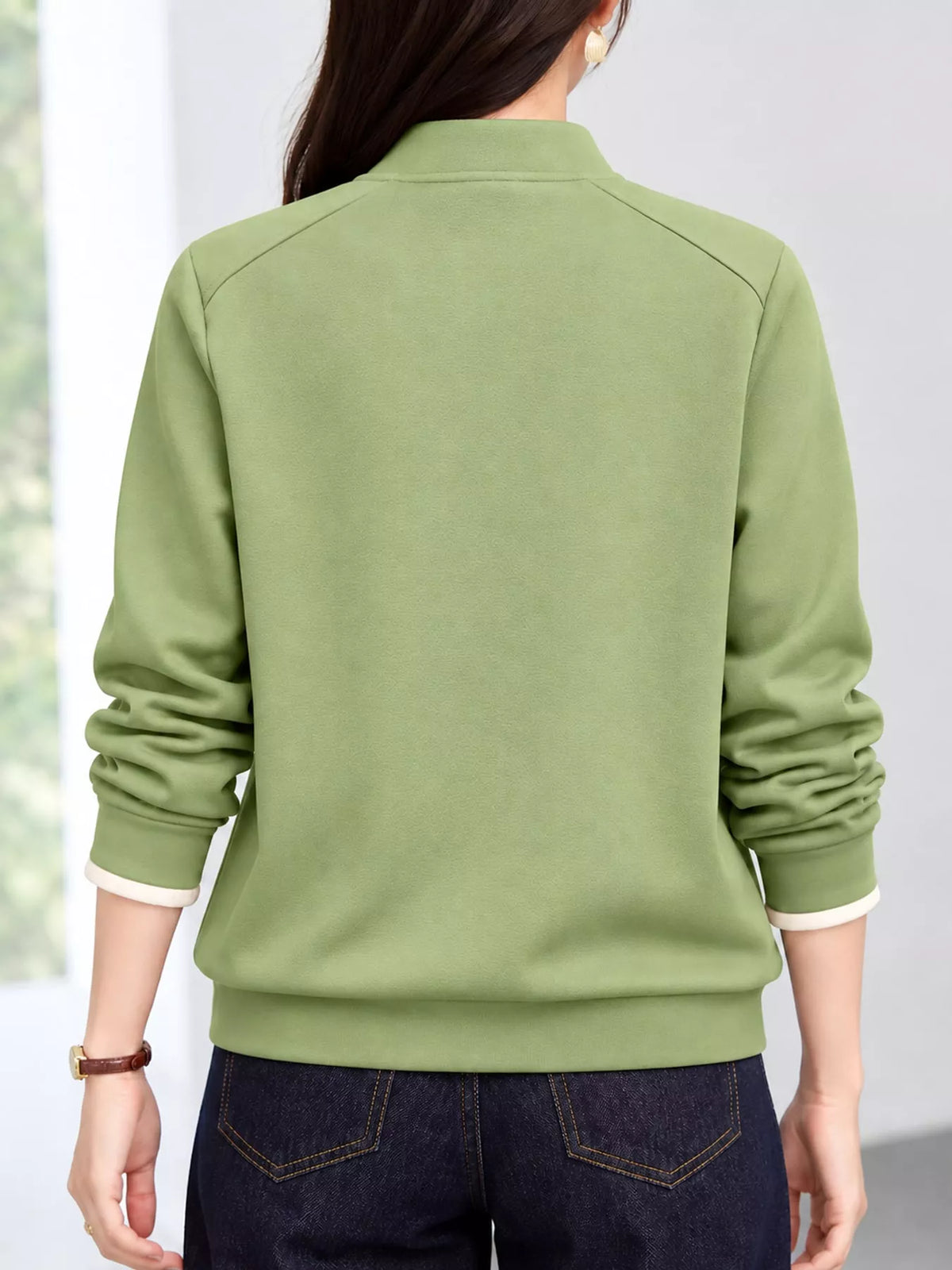 plus size quarter-zip sweatshirt with contrast collar | dropsona - neutral - material texture