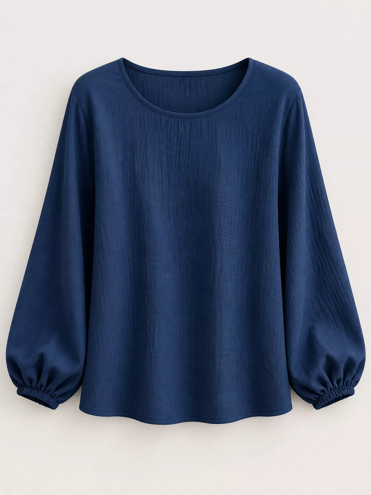full size elasticated cuffs long sleeve blouse plus | dropsona - neutral - usage example