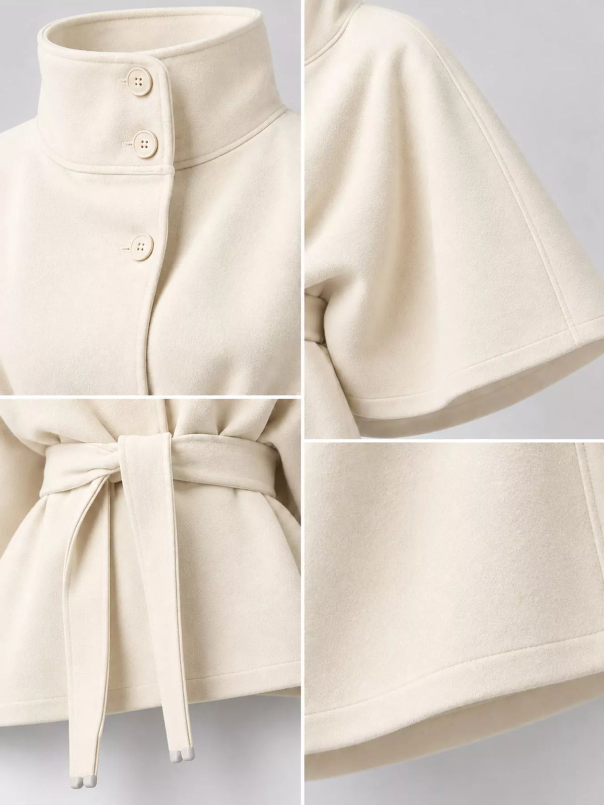 belt button detail outerwear | dropsona polyester 95% - neutral - usage example