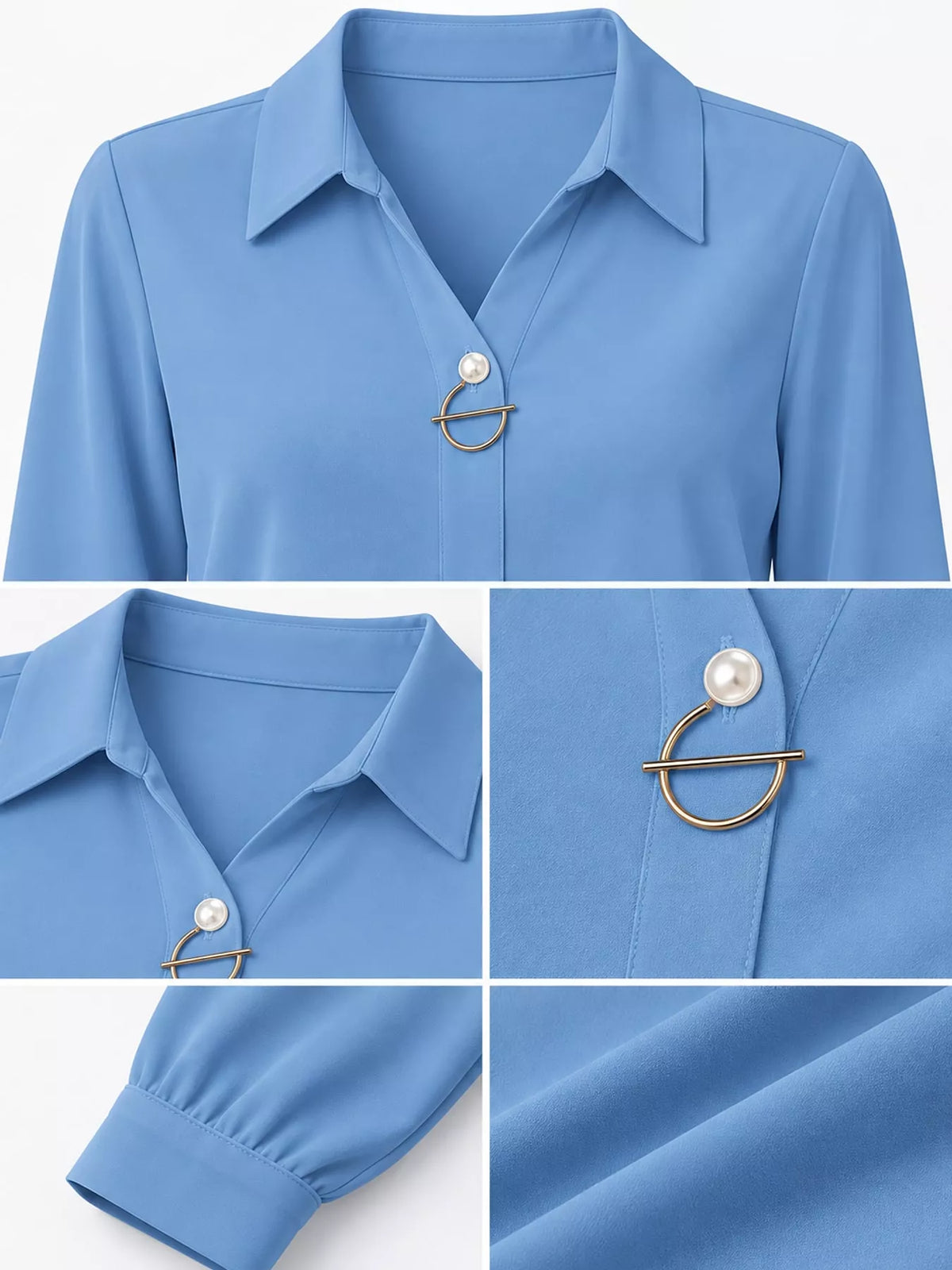long sleeve satin blouse | dropsona - neutral - packaging