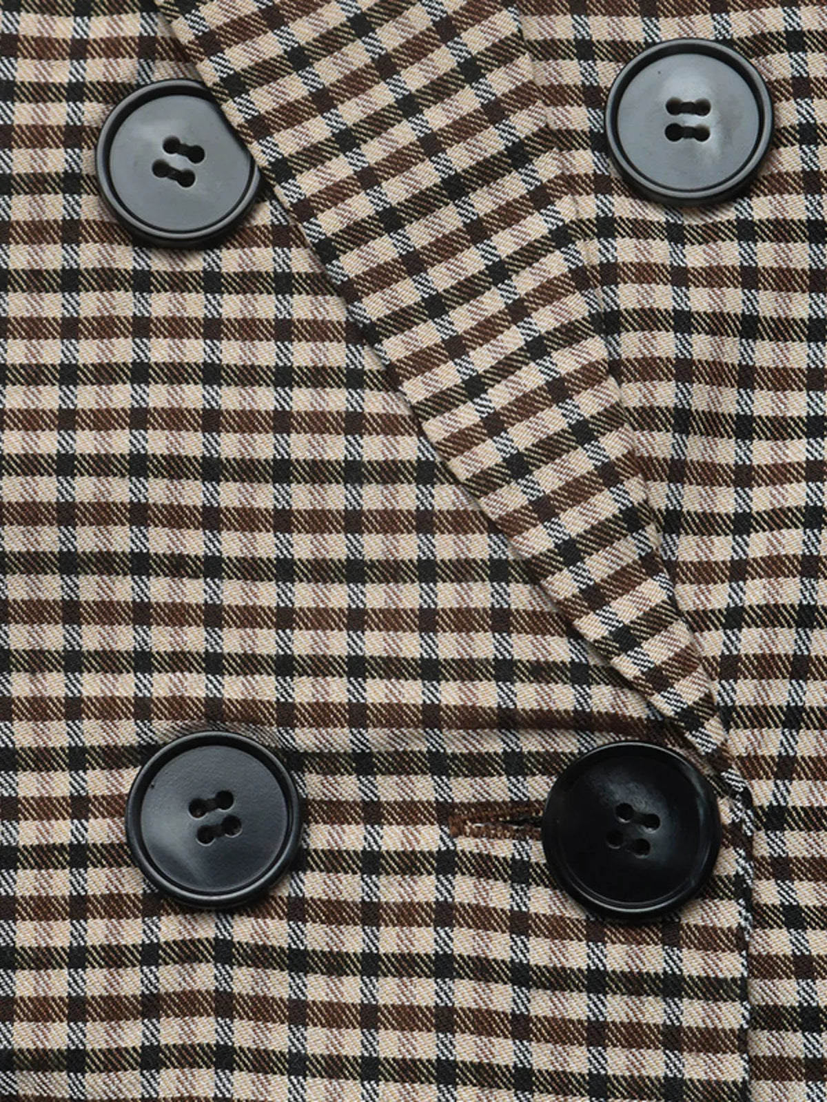 plaid lapel collar double-breasted blazer | dropsona - neutral - packaging