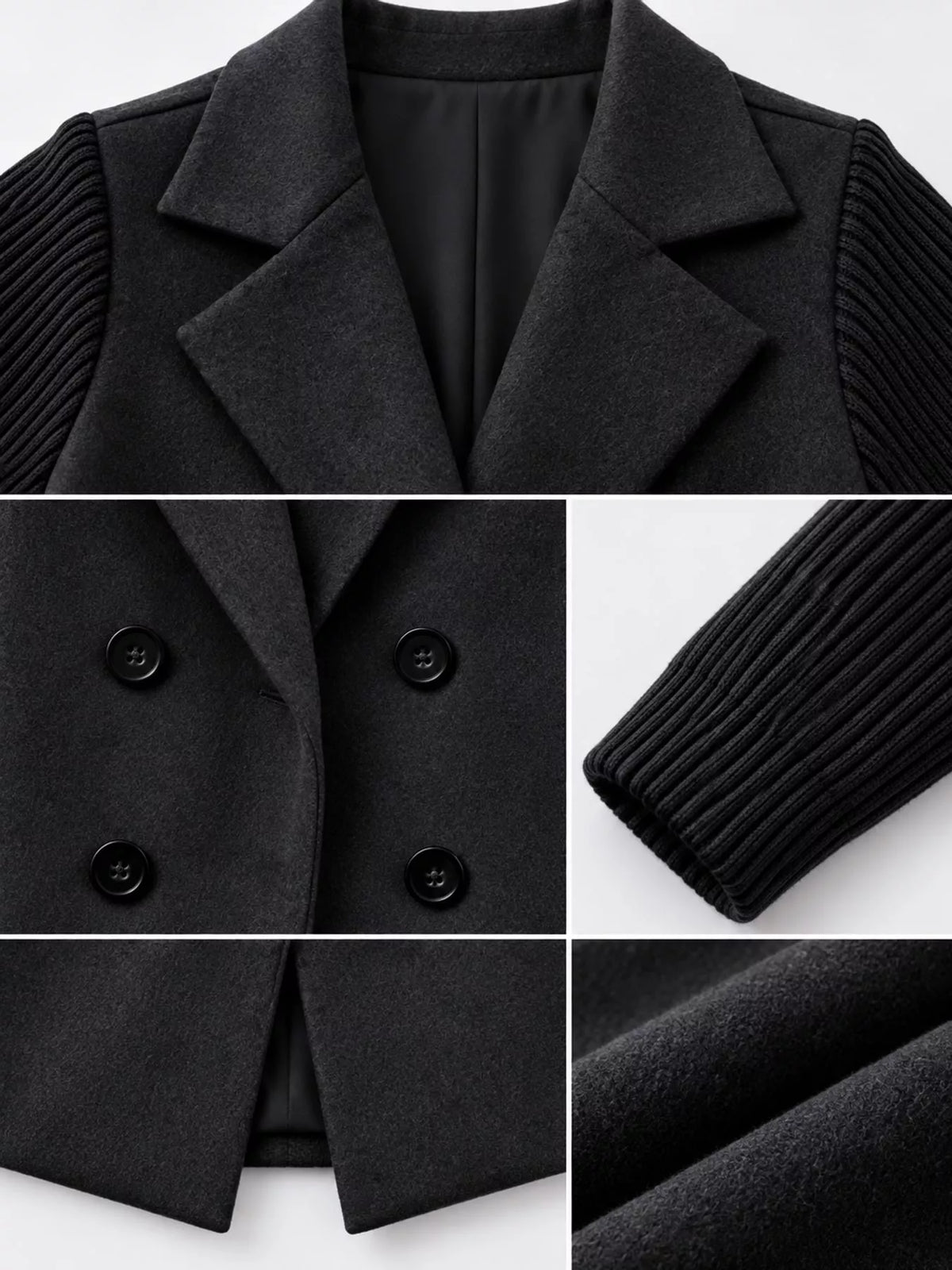 full size double-breasted lapel collar blazer plus | dropsona - neutral - front view