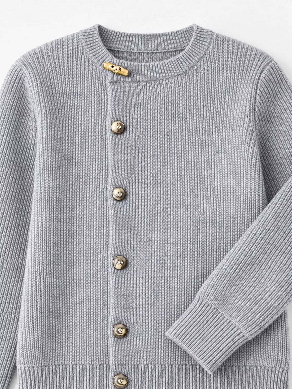 ribbed knit asymmetrical button cardigan | dropsona - neutral - size reference