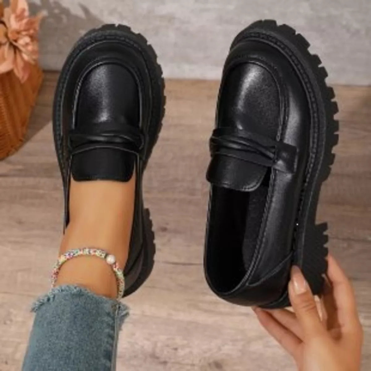 round toe platform loafers – classy ballet flats | dropsona - neutral - size reference