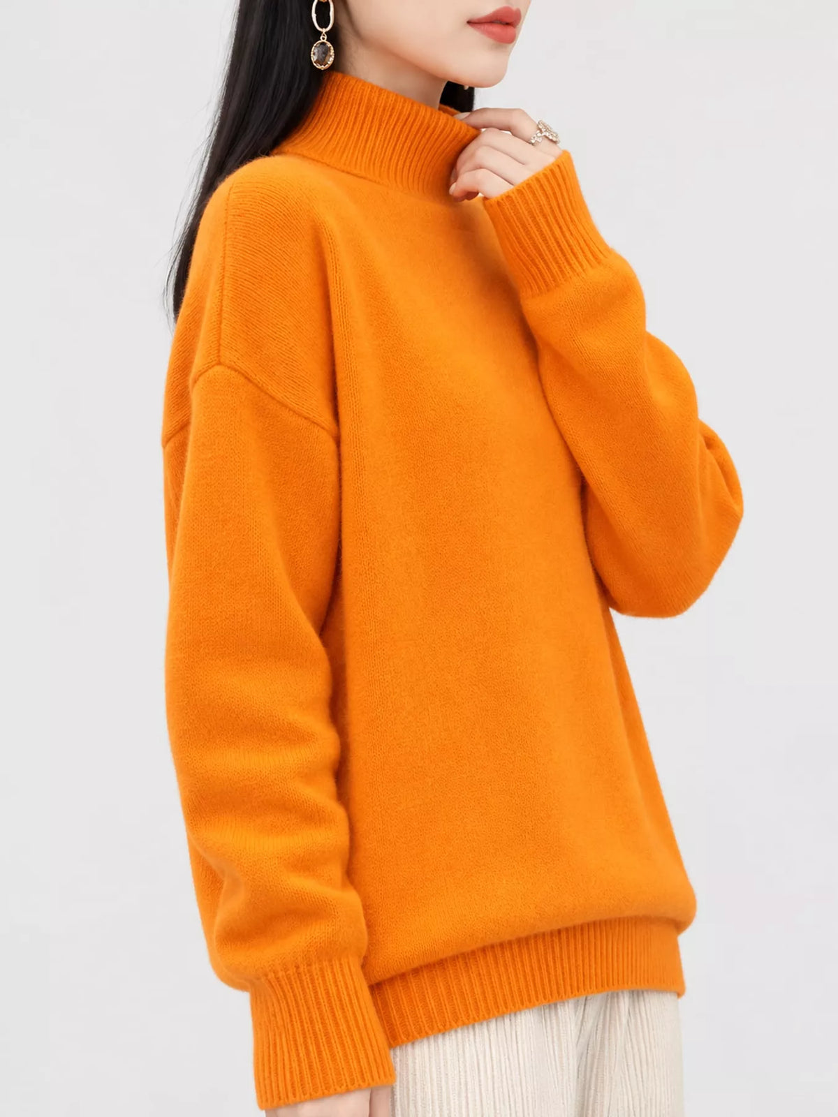 turtleneck dropped shoulder sweater | dropsona - neutral - packaging