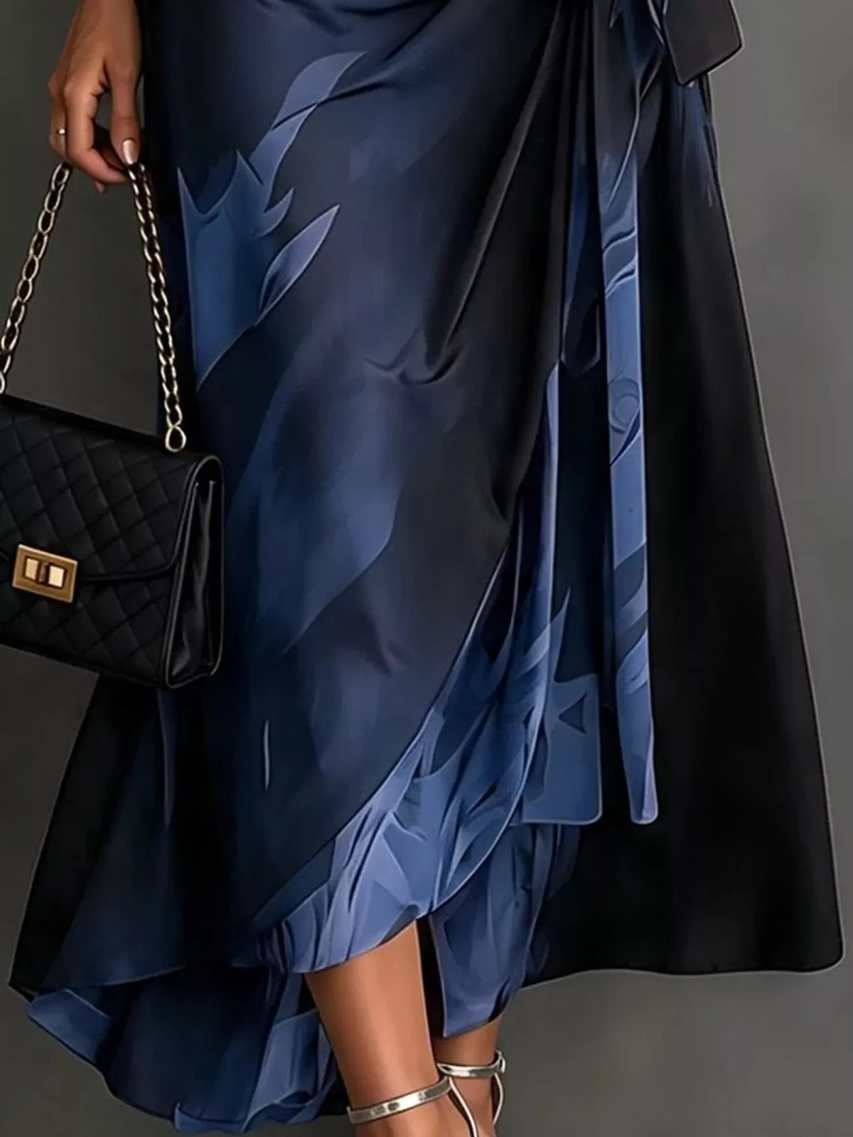 tie detail surplice dress | dropsona - neutral - size reference
