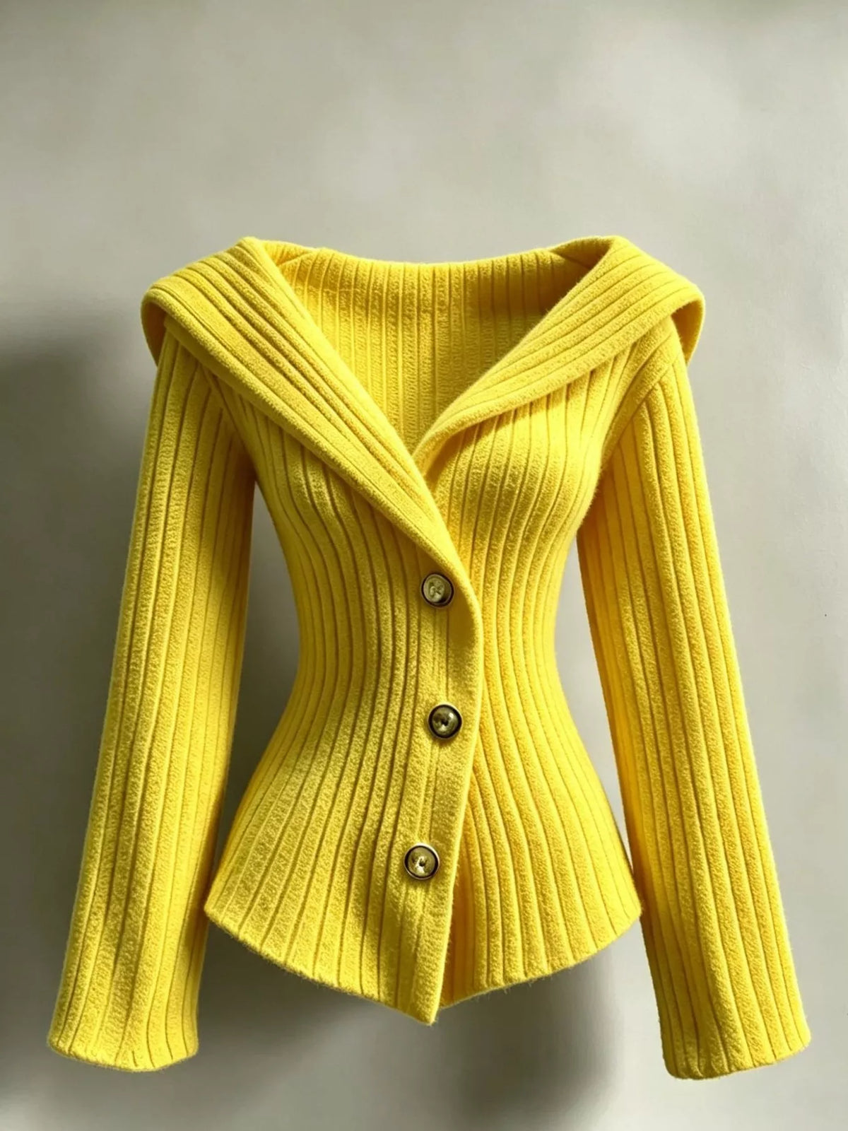 full size ribbed knit button-down front cardigan plus | dropsona - neutral - close-up detail