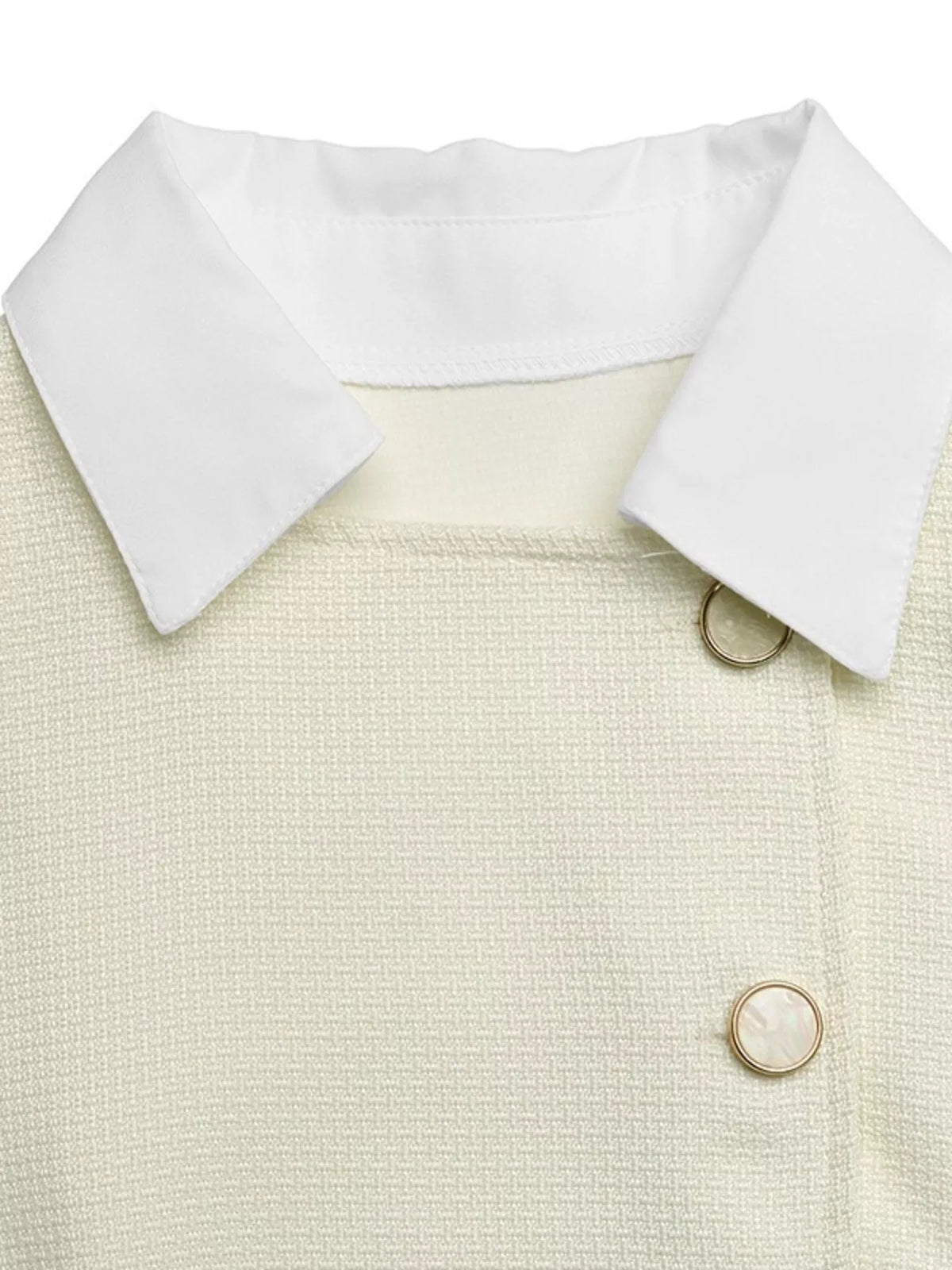 button front pleated cuff mini dress – buttoned,ruched | dropsona - neutral - usage example