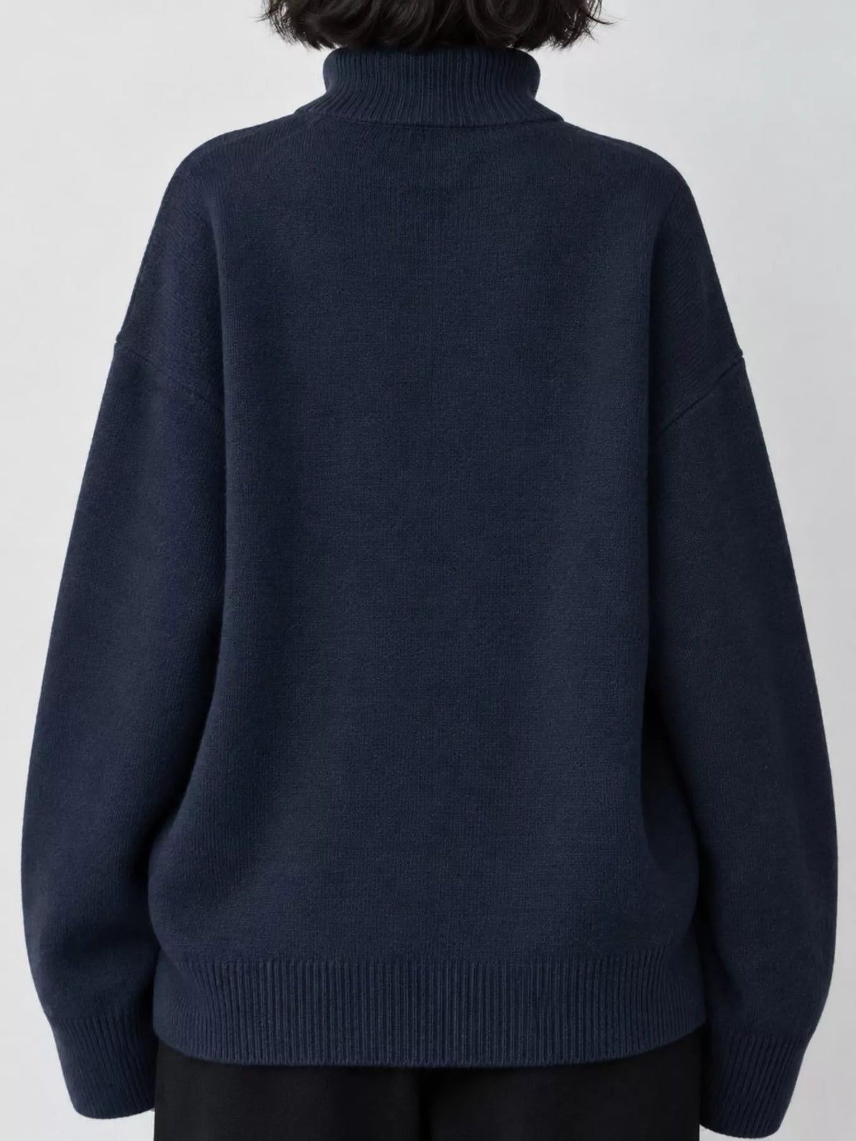turtleneck dropped shoulder sweater | dropsona - neutral - usage example