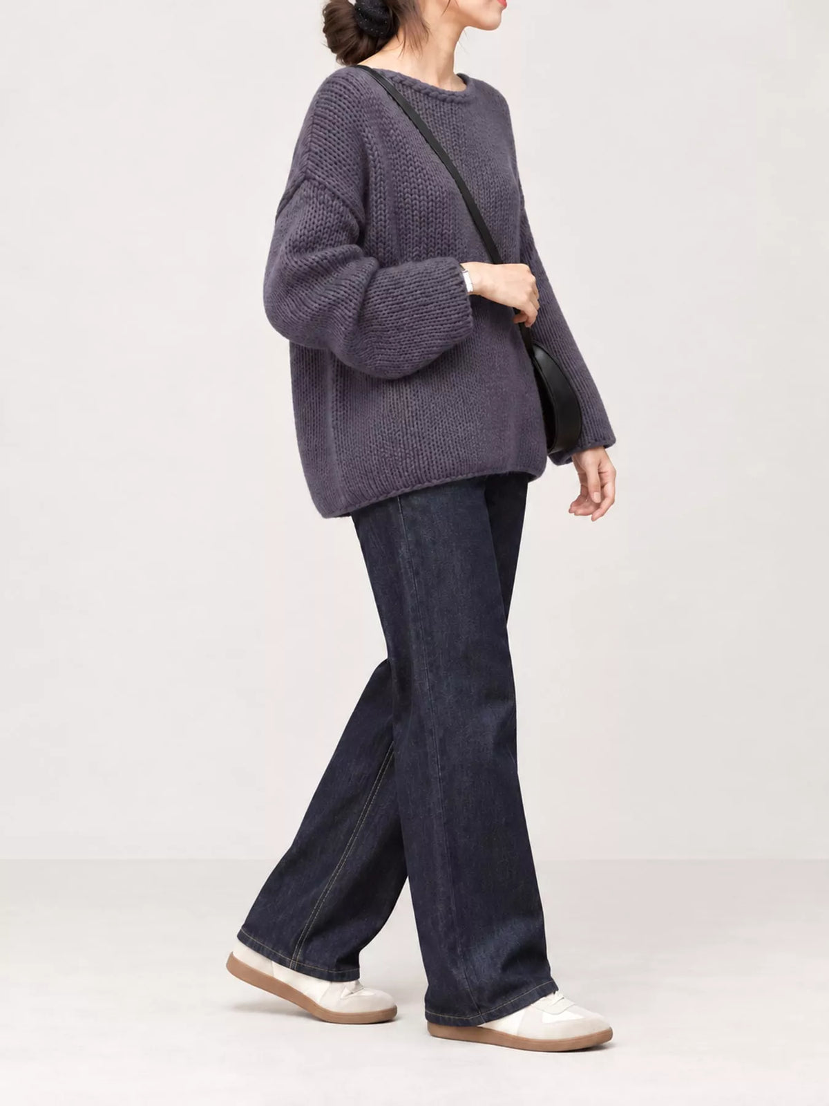 chunky knit dropped shoulder sweater | dropsona - neutral - packaging