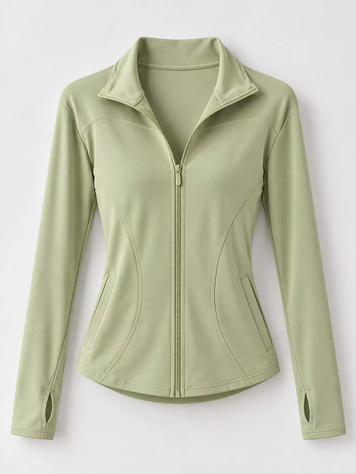 slim-fit quick-dry active outerwear | dropsona - neutral - close-up detail
