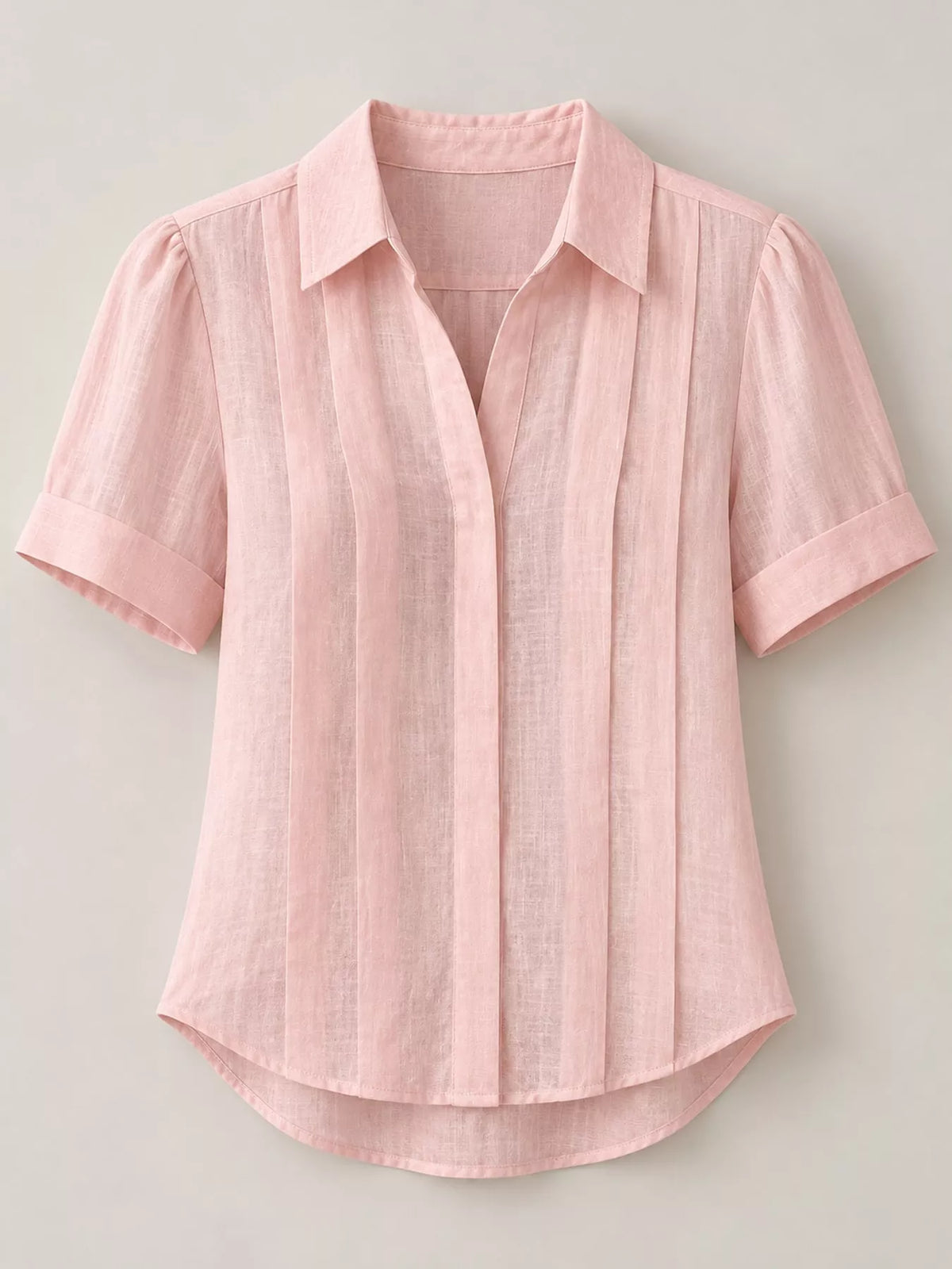 full size button up short sleeve shirt plus | dropsona - neutral - front view
